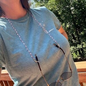 Glasses string holder AirPods string holder rose beads silk thread crocheted